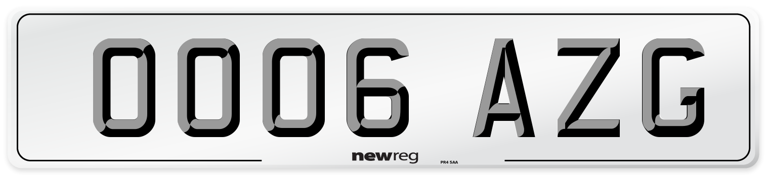 OO06 AZG Number Plate from New Reg